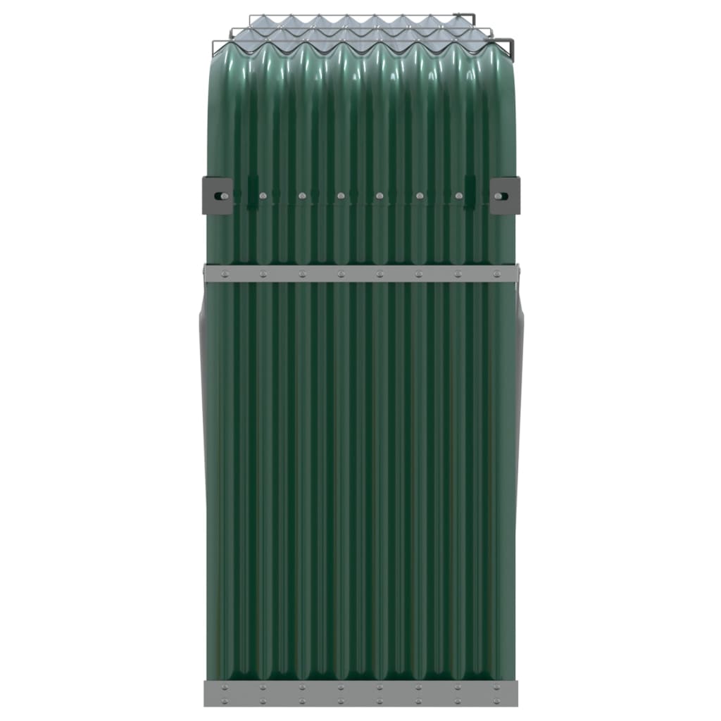 vidaXL Suport pentru bușteni, verde, 180x45x100 cm, oțel galvanizat