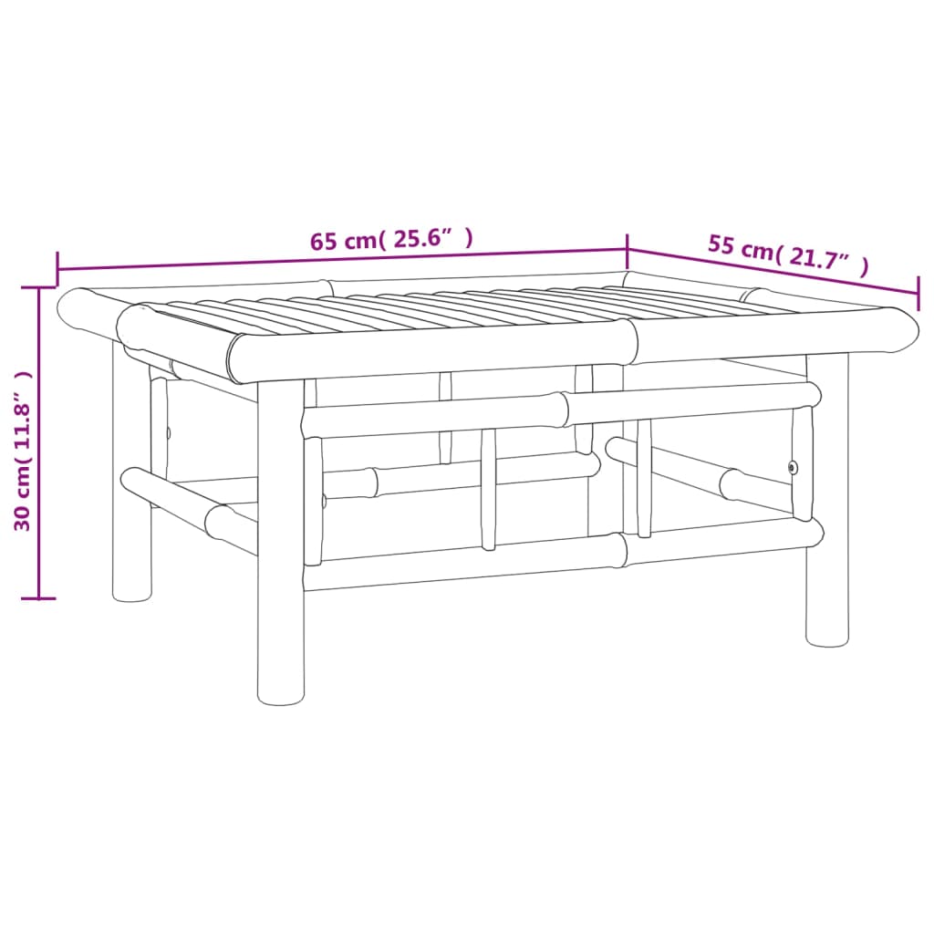 vidaXL Set mobilier de grădină, cu perne alb crem, 9 piese, bambus