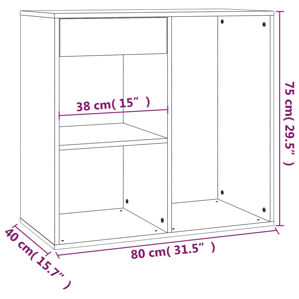 vidaXL Dulap de cosmetice alb extralucios, 80x40x75 cm, lemn prelucrat