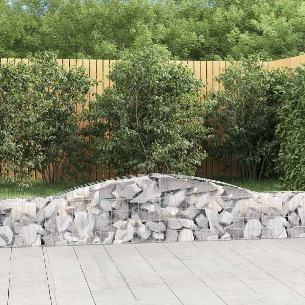 vidaXL Coșuri gabion arcuite 2 buc, 400x30x40/60 cm, fier galvanizat