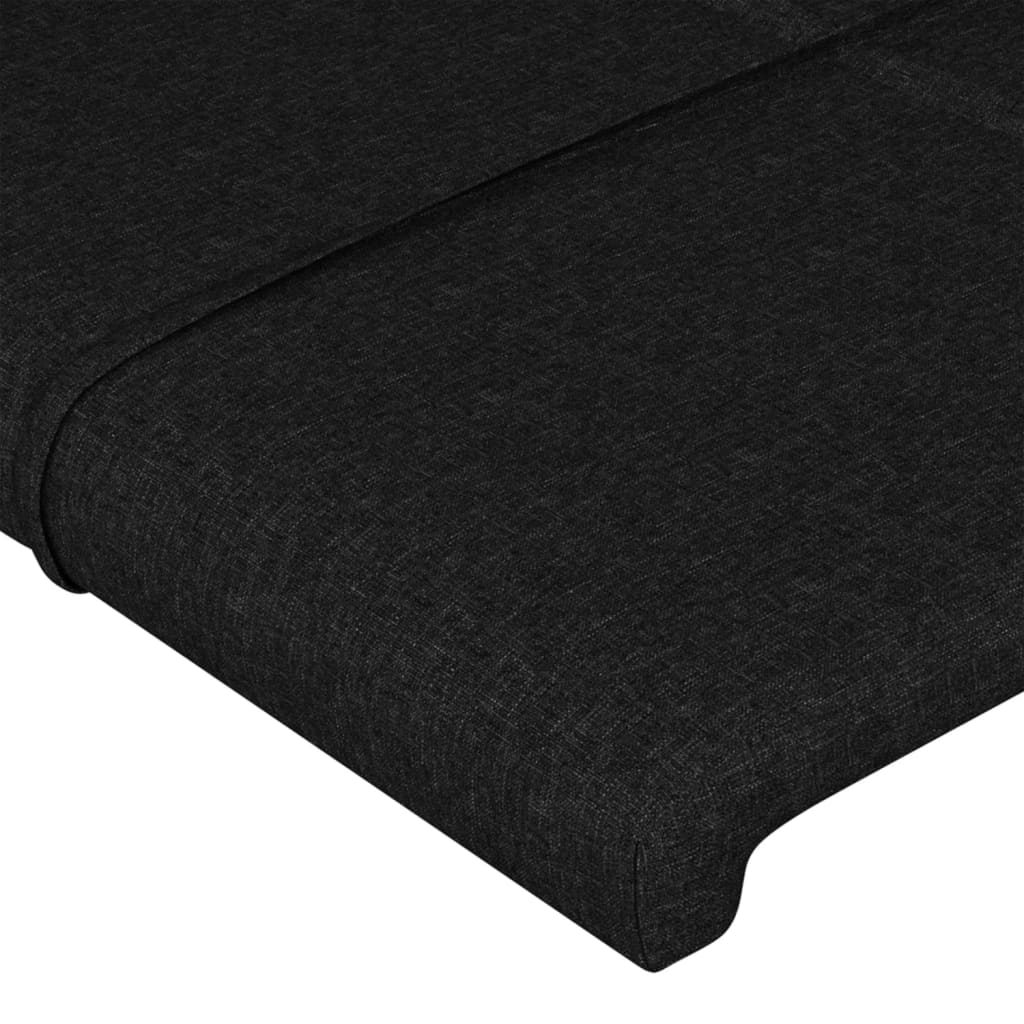 vidaXL Tăblii de pat, 2 buc, negru, 80x5x78/88 cm, textil