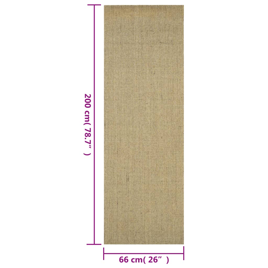 vidaXL Covor din sisal natural, verde, 66x200 cm