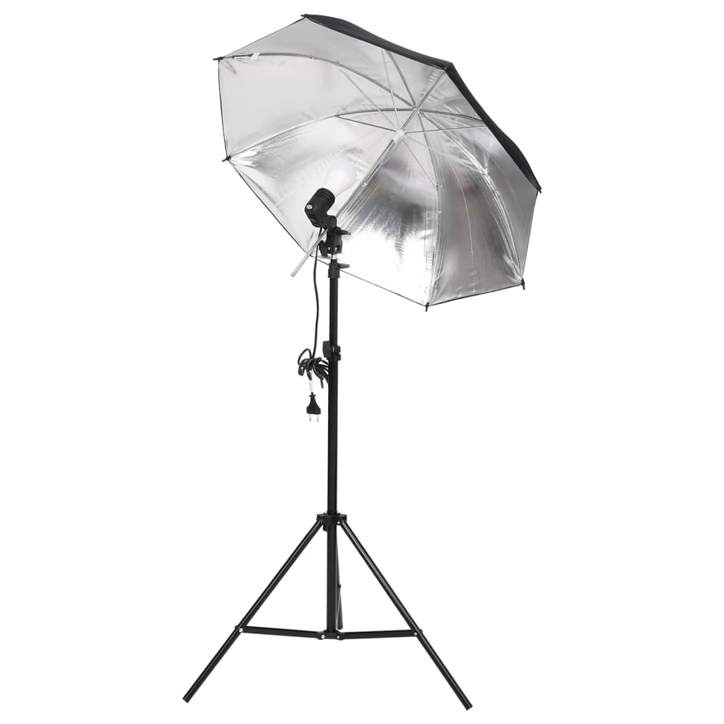 vidaXL Kit studio foto cu set de lumini, fundal și reflector