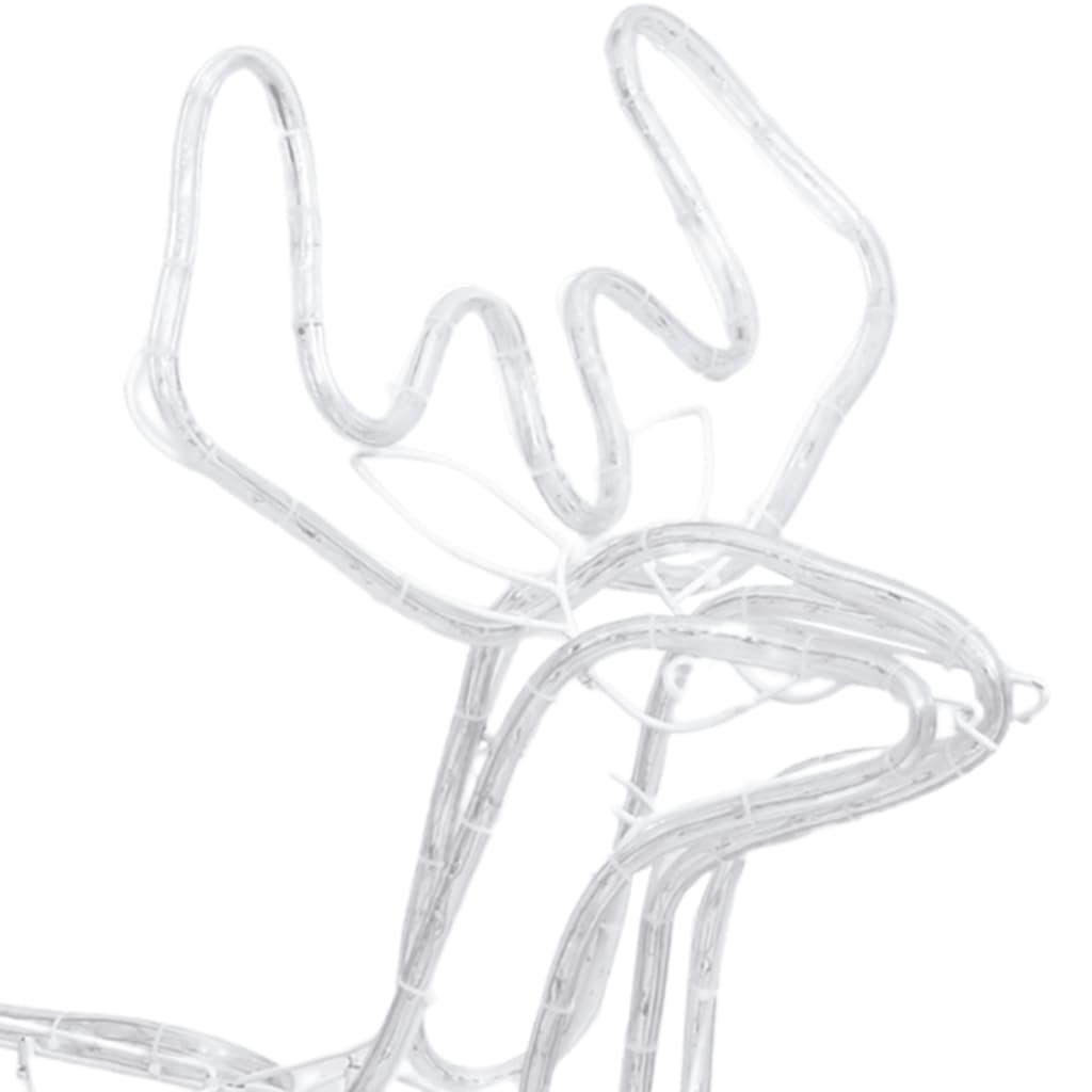 vidaXL Figurine ren de Crăciun cu cap mobil, 3 buc., alb cald
