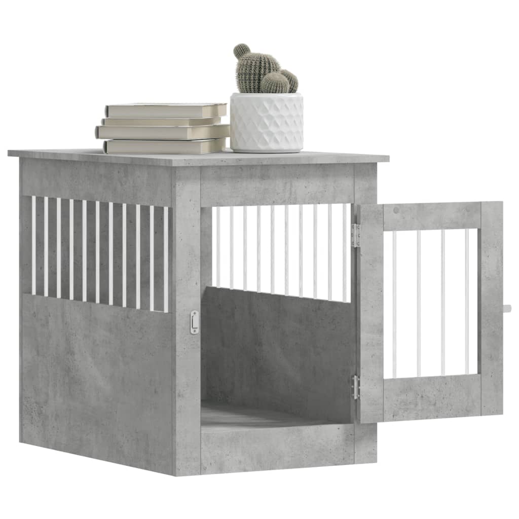 vidaXL Ladă pentru câini, gri beton, 55x80x68 cm, lemn compozit