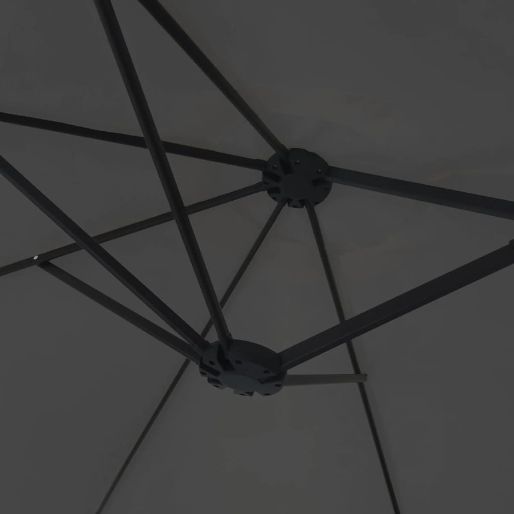 vidaXL Umbrelă de soare cu două capete, antracit, 449x245 cm