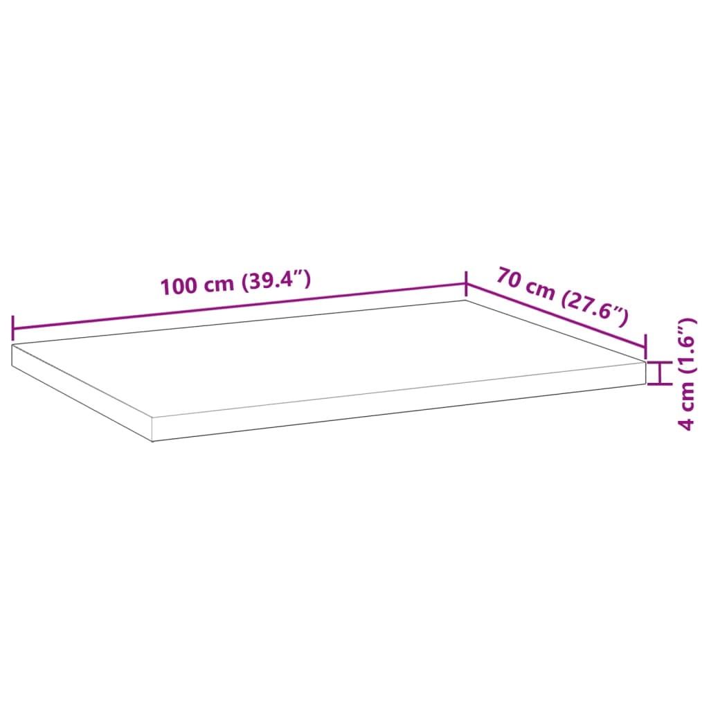 vidaXL Blat de birou netratat, 100x70x4 cm, lemn masiv de acacia