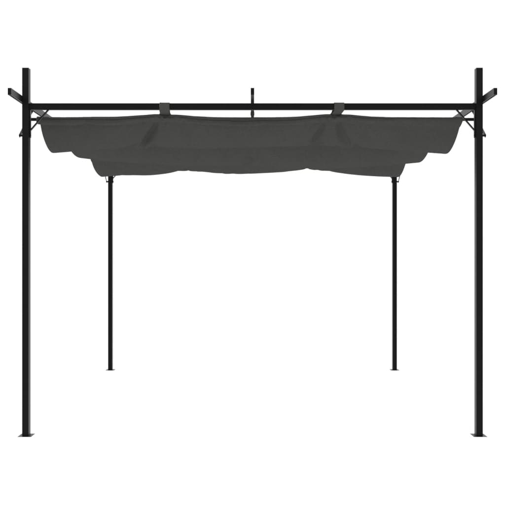 vidaXL Pergola cu acoperiș retractabil, antracit, 295x292x230 cm