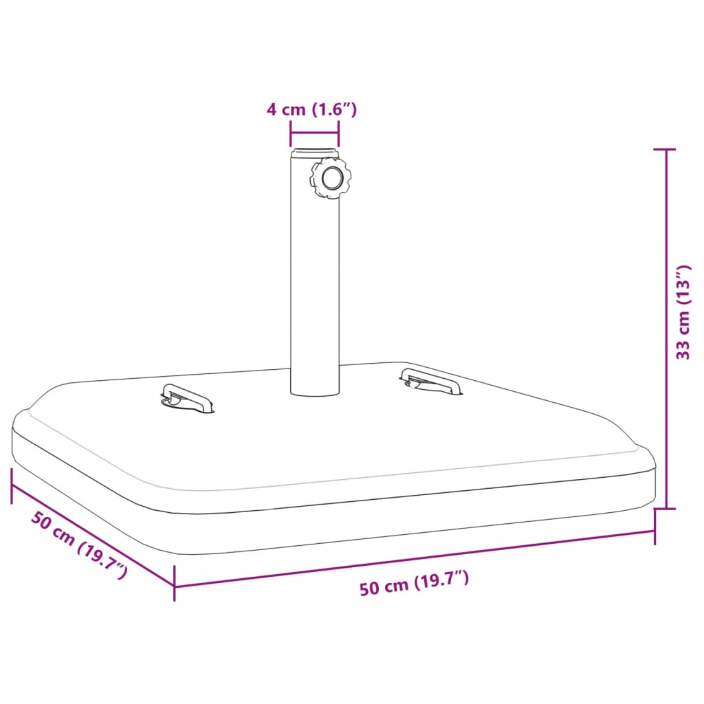 vidaXL Suport umbrelă pentru stâlpi Ø38 / 48 mm, 27 kg, pătrat