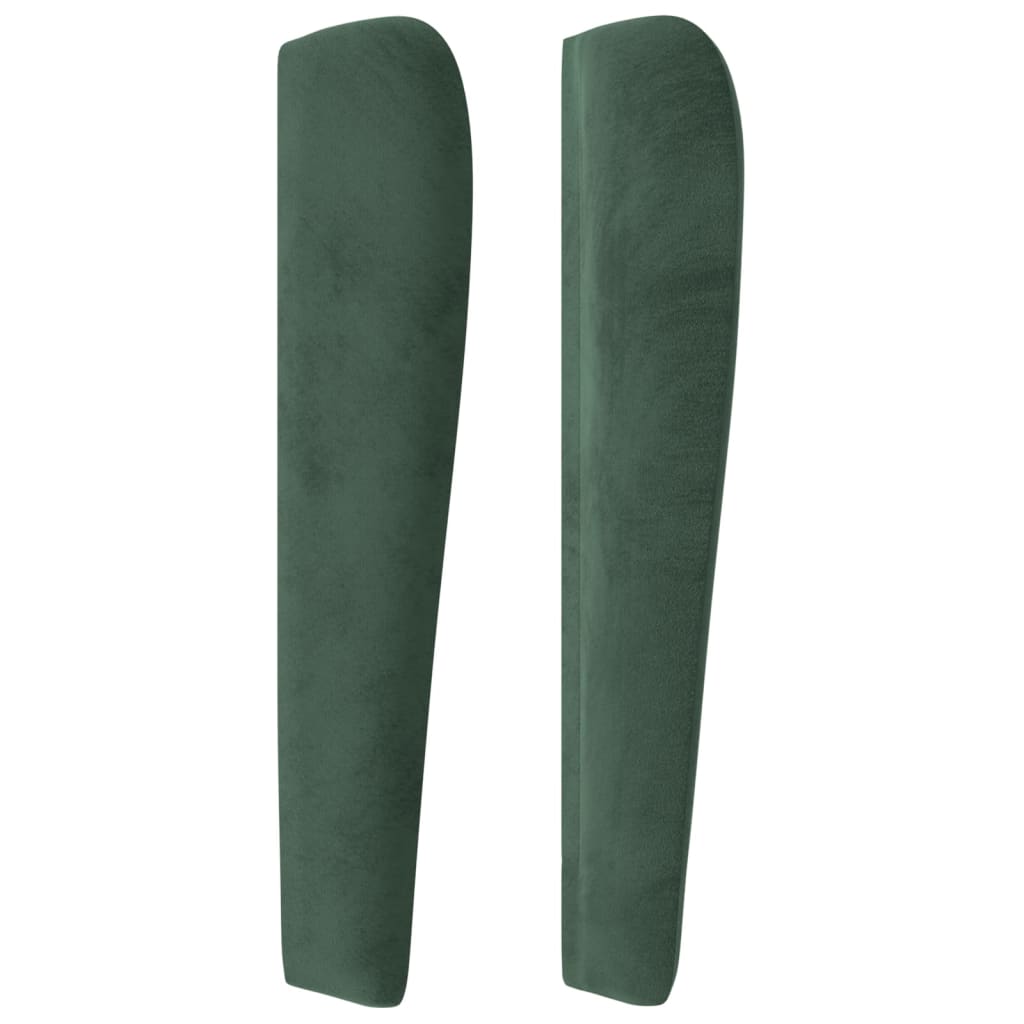 vidaXL Tăblie pat cu aripioare verde închis 163x23x118/128 cm catifea