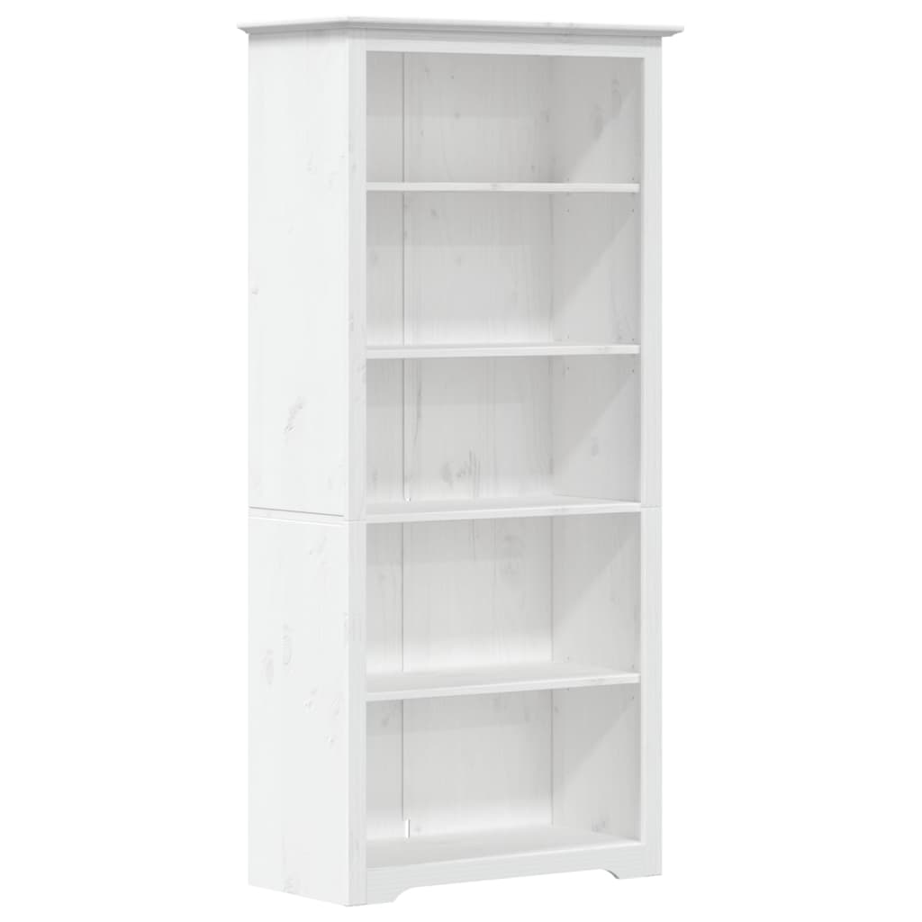 vidaXL Bibliotecă BODO, alb, 82x40x173 cm, lemn masiv pin, 5 rafturi