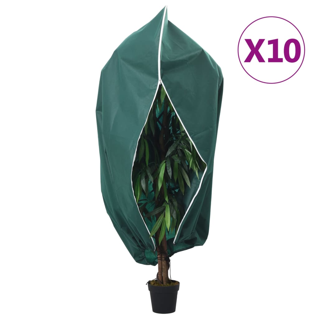 vidaXL Protecție de fleece plante cu fermoar 10 buc 70 g/m² 3,93x3,5 m