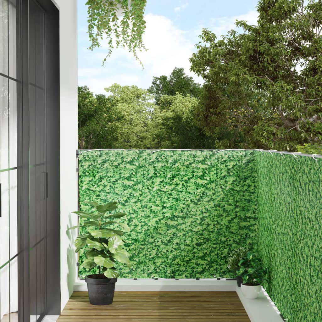 vidaXL Paravan de balcon cu aspect de plantă, verde, 1000x120 cm, PVC