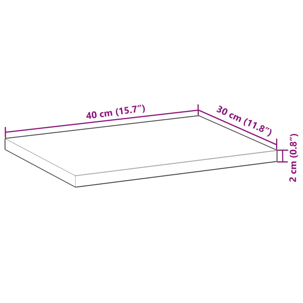 vidaXL Rafturi suspendate 3 buc. 40x30x2 cm lemn masiv acacia netratat