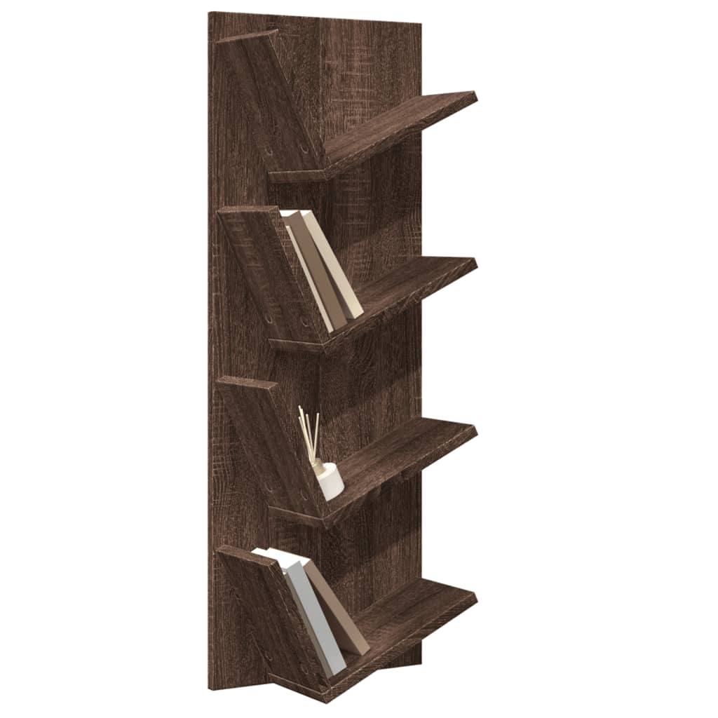 vidaXL Bibliotecă de perete cu 4 niveluri, stejar maro, 33x16x90 cm