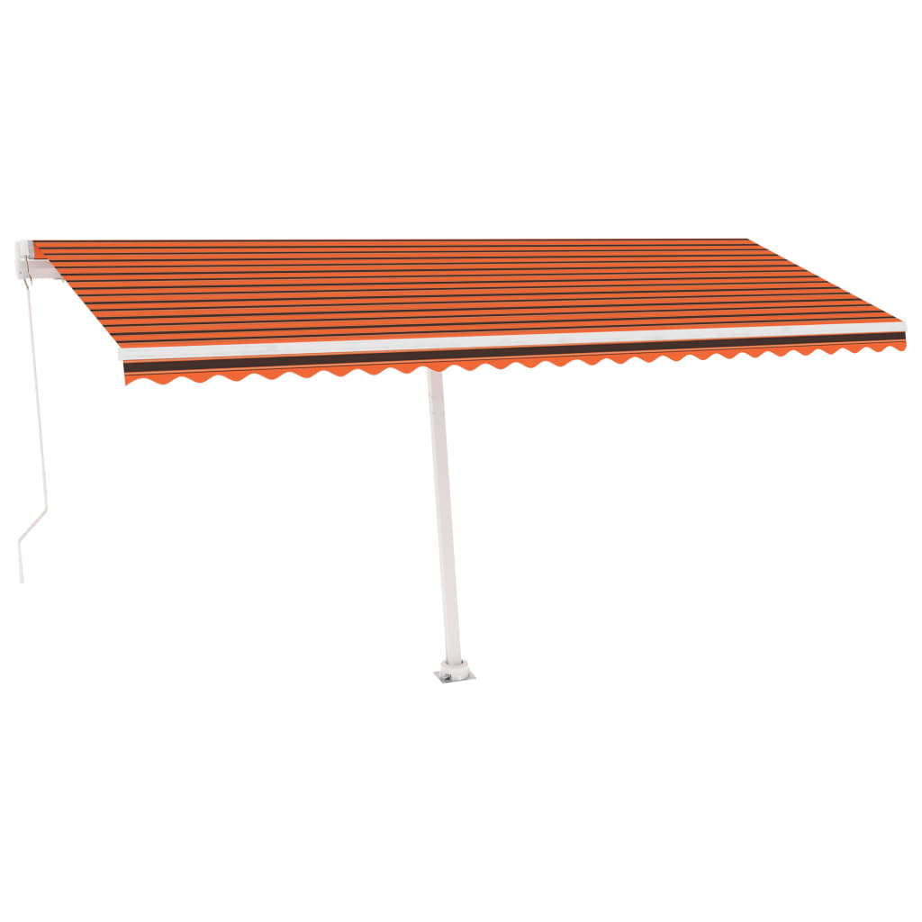 vidaXL Copertină autonomă retractabilă manual, oranj/maro, 500x300 cm