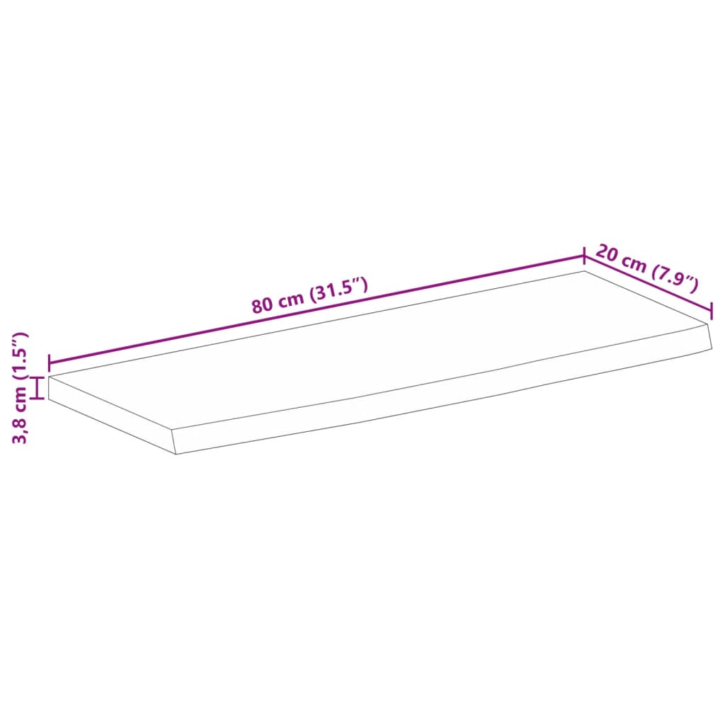 vidaXL Blat de masă contur organic 80x20x3,8 cm lemn masiv de mango