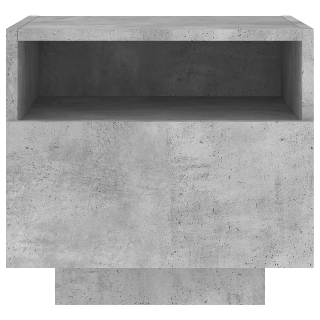 vidaXL Noptiere cu lumini LED, 2 buc., gri beton, 40x39x37 cm