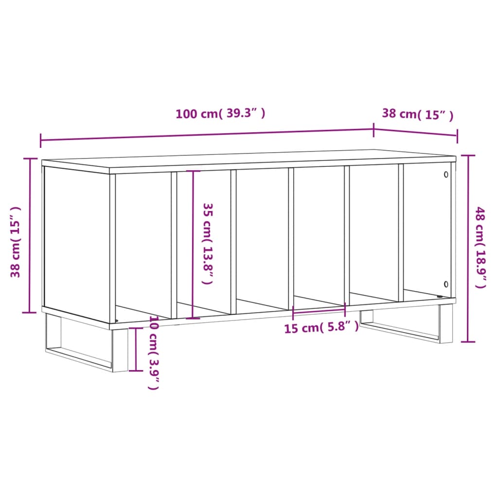 vidaXL Dulapuri pentru discuri alb lucios 100x38x48 cm, lemn prelucrat