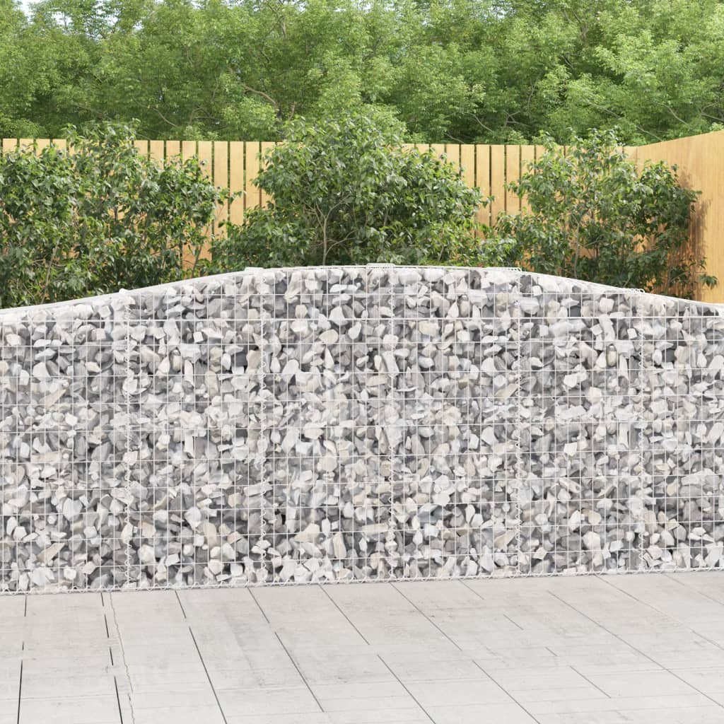 vidaXL Coșuri gabion arcuite 2 buc, 400x50x100/120 cm fier galvanizat