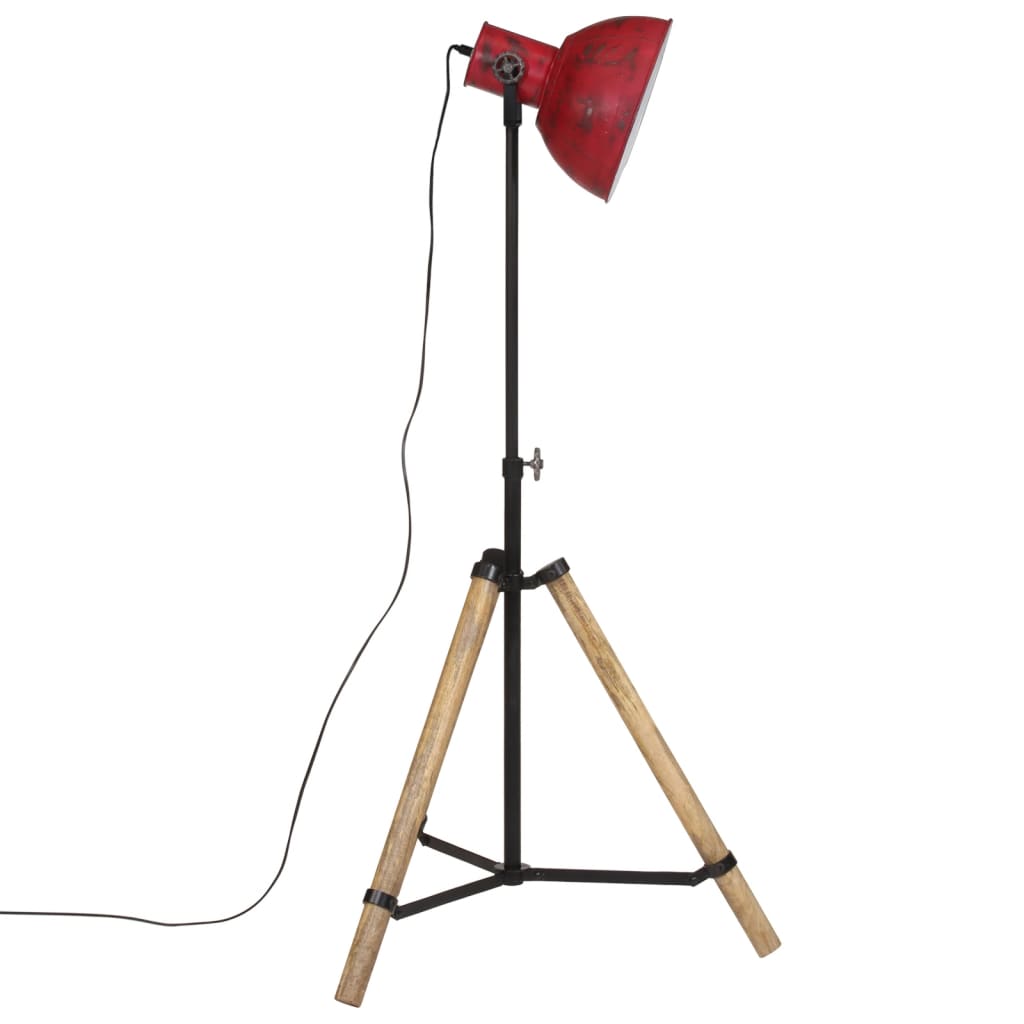 vidaXL Lampă de podea, 25 W, roșu uzat, 75x75x90-150 cm, E27