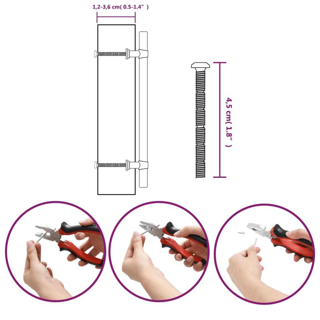 vidaXL Mânere de dulap, 10 buc., argintiu, 160 mm, oțel inoxidabil