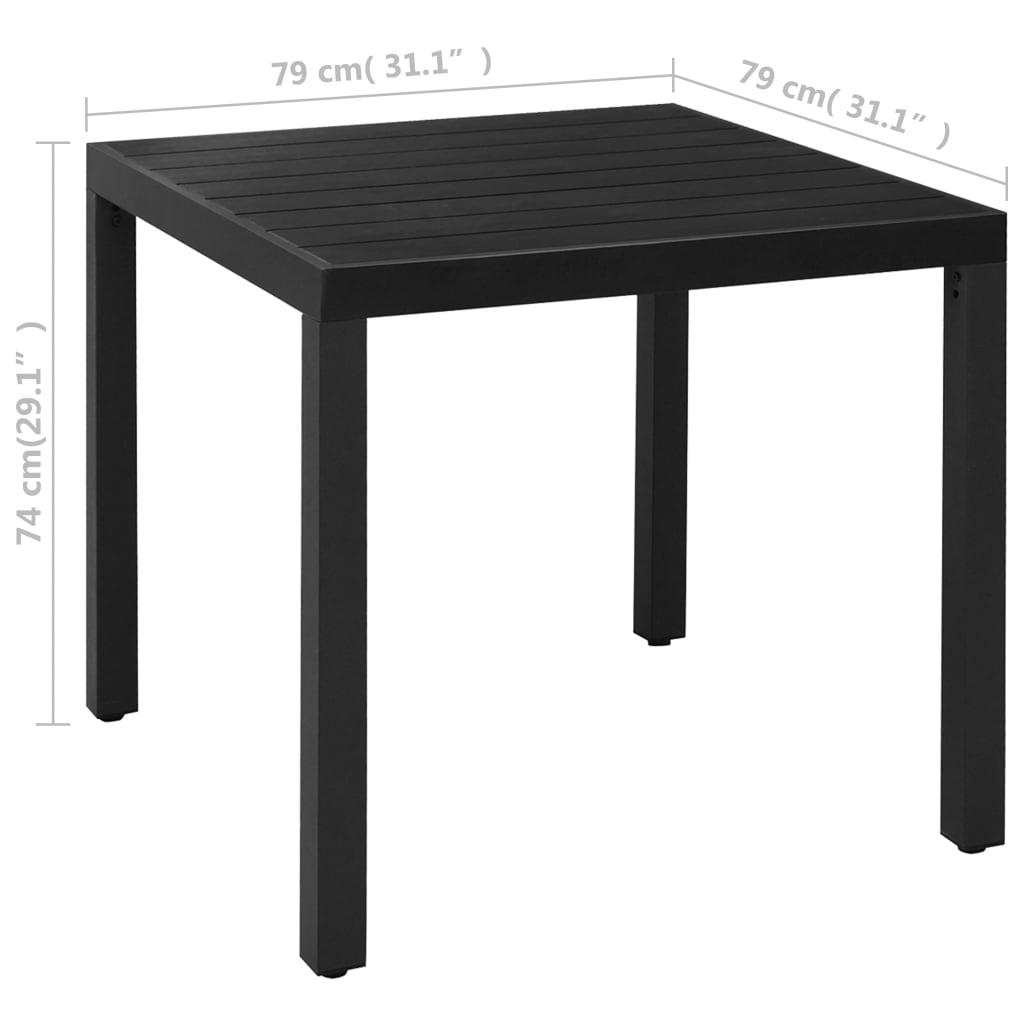 vidaXL Set mobilier de grădină, 3 piese, negru