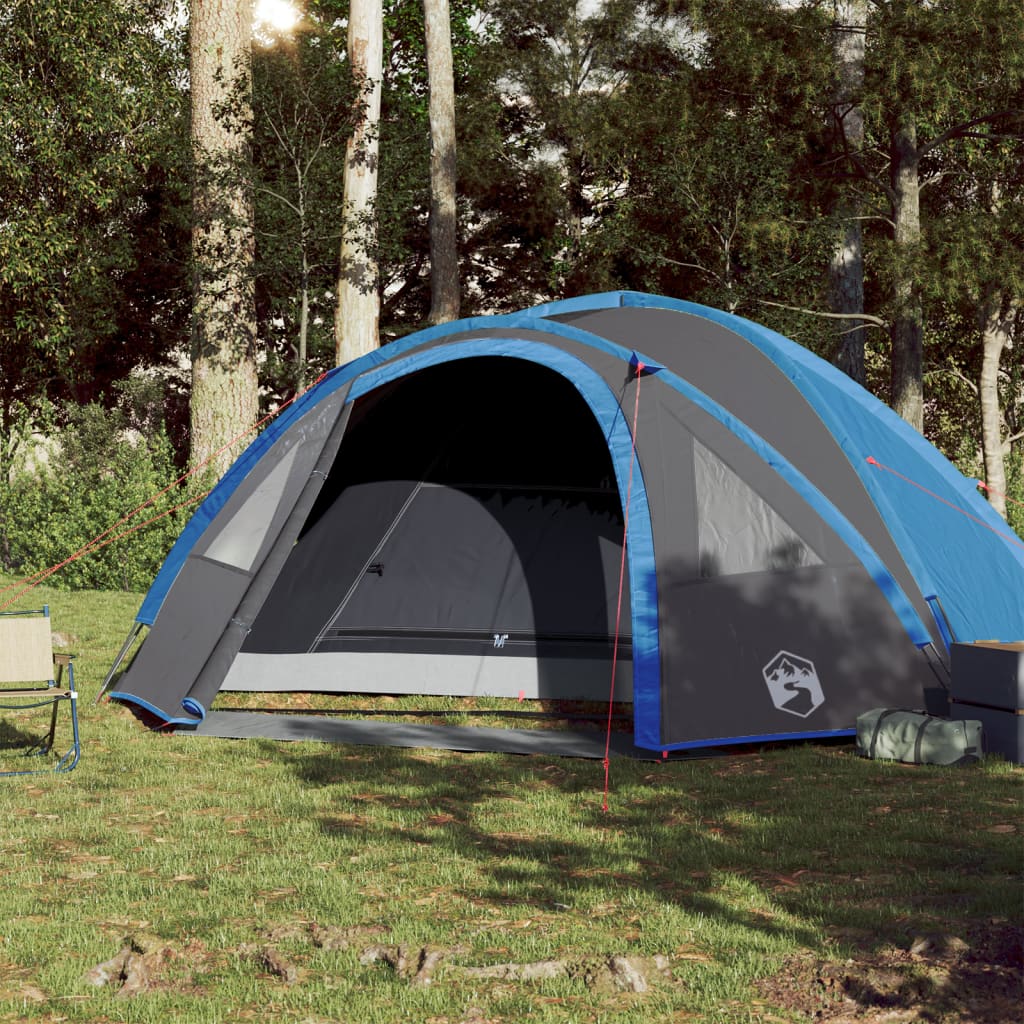 vidaXL Cort de camping cupolă pentru 4 persoane, albastru, impermeabil