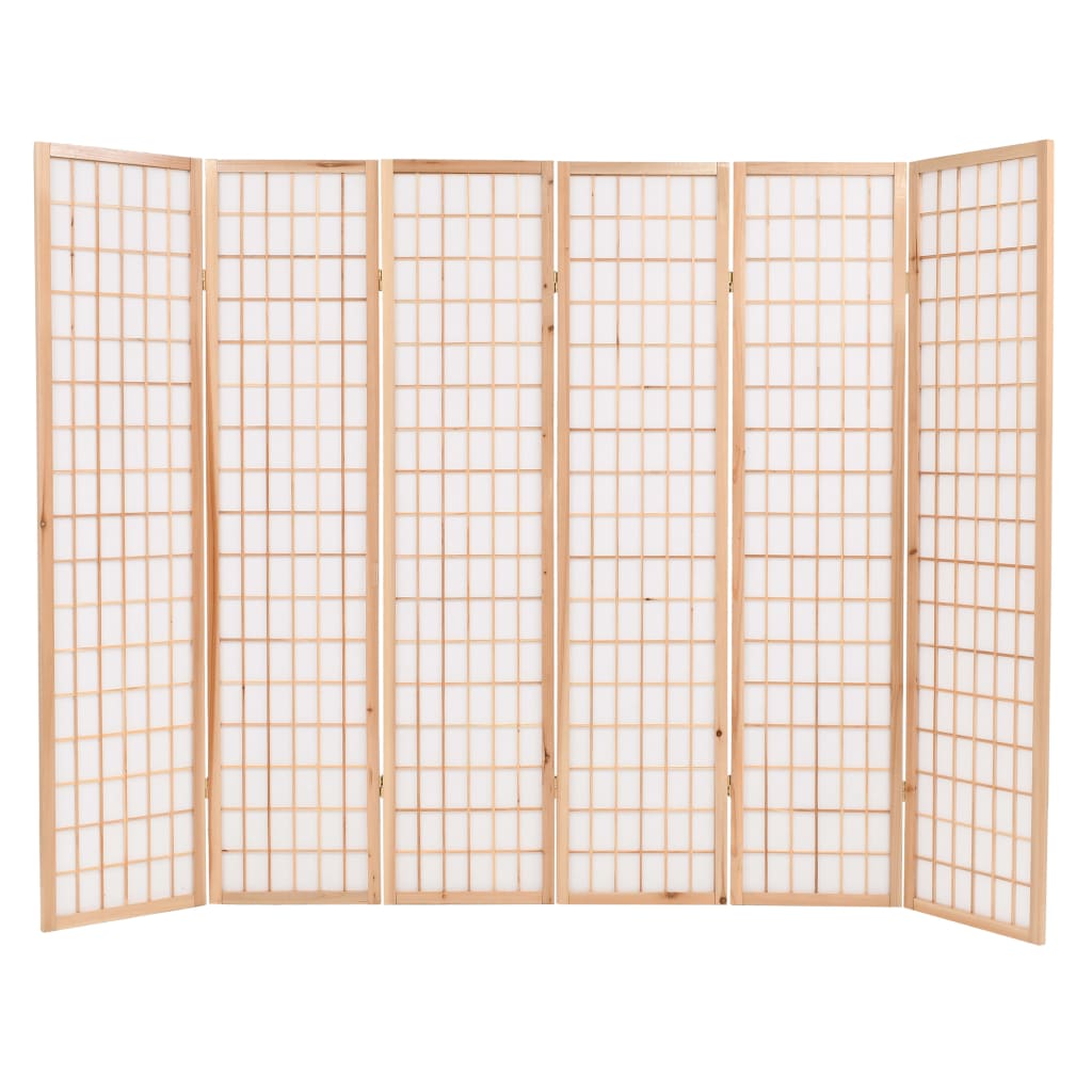 vidaXL Paravan pliabil 6 panouri, stil japonez, 240x170 cm, Natural