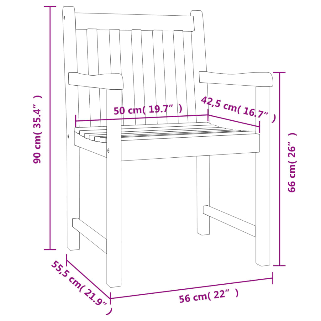 vidaXL Set mobilier de grădină, 5 piese, lemn masiv de acacia