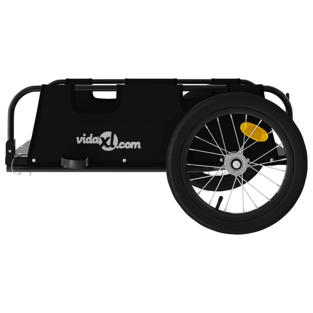 vidaXL Remorcă de bicicletă, negru, textil oxford și fier