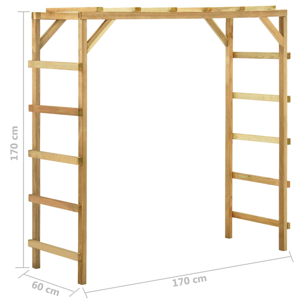 vidaXL Spalier de exterior, 170x60x170 cm, lemn masiv de pin