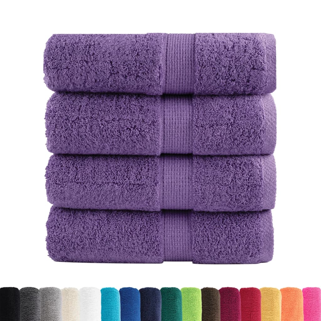 vidaXL Prosoape mâini premium SOLUND 4 buc violet 30x30cm 600 gsm