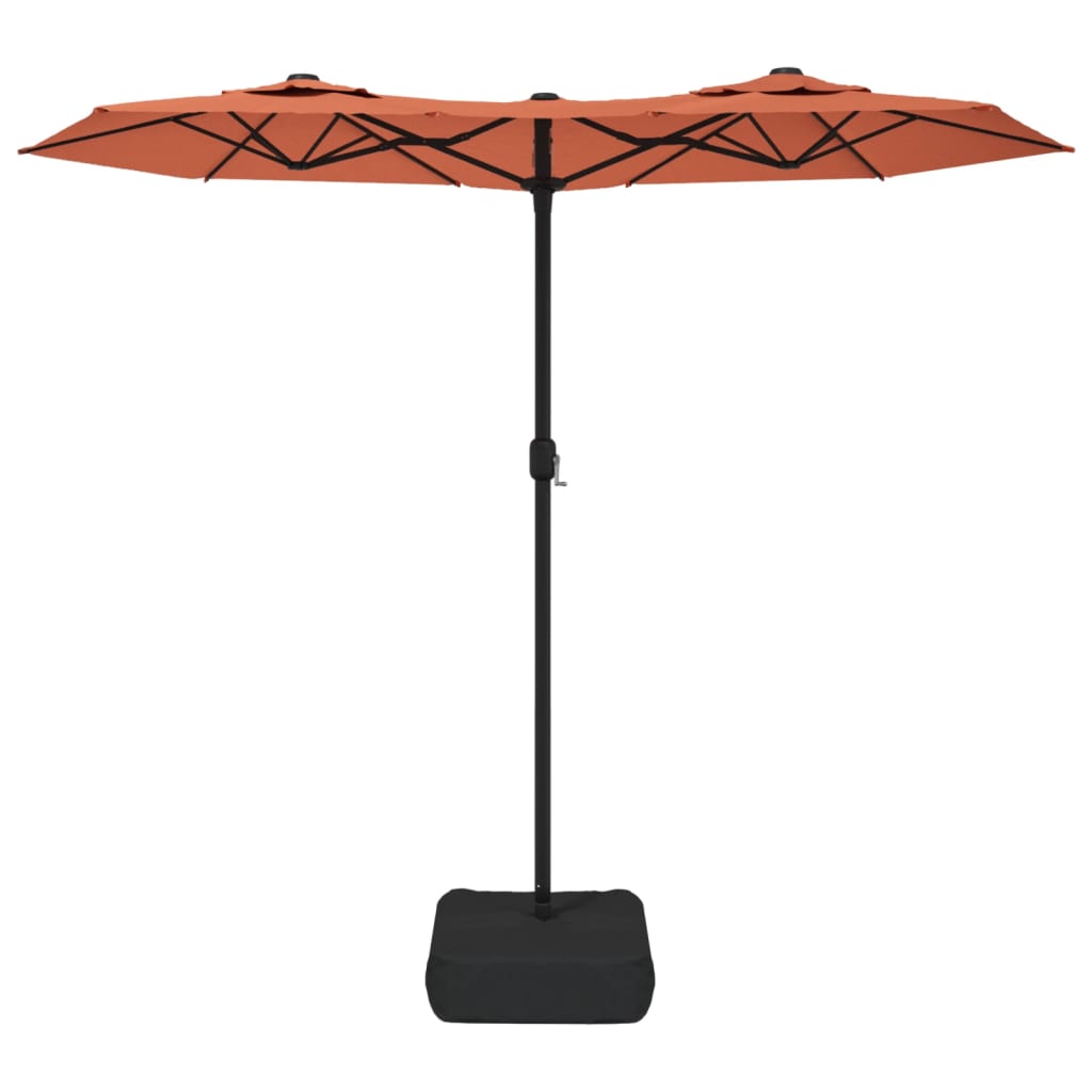 vidaXL Umbrelă de soare cu două capete, cărămiziu, 316x240 cm