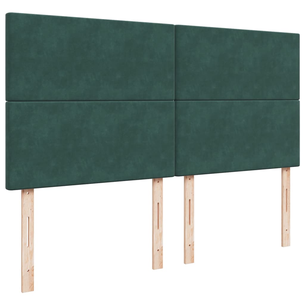 vidaXL Pat box spring cu saltea, verde închis, 200x200 cm, catifea