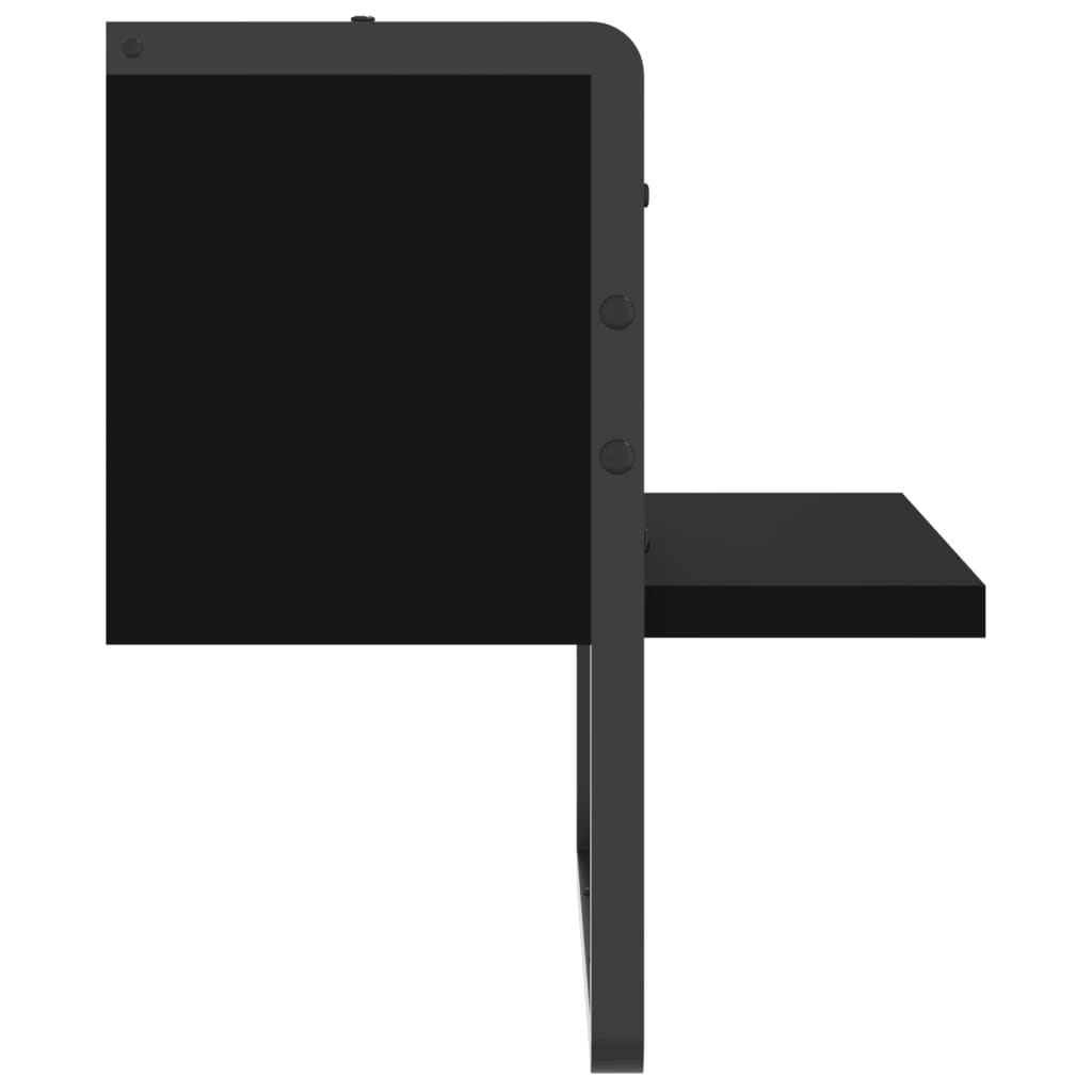 vidaXL Raft de perete cu bare, negru, 30x25x30 cm