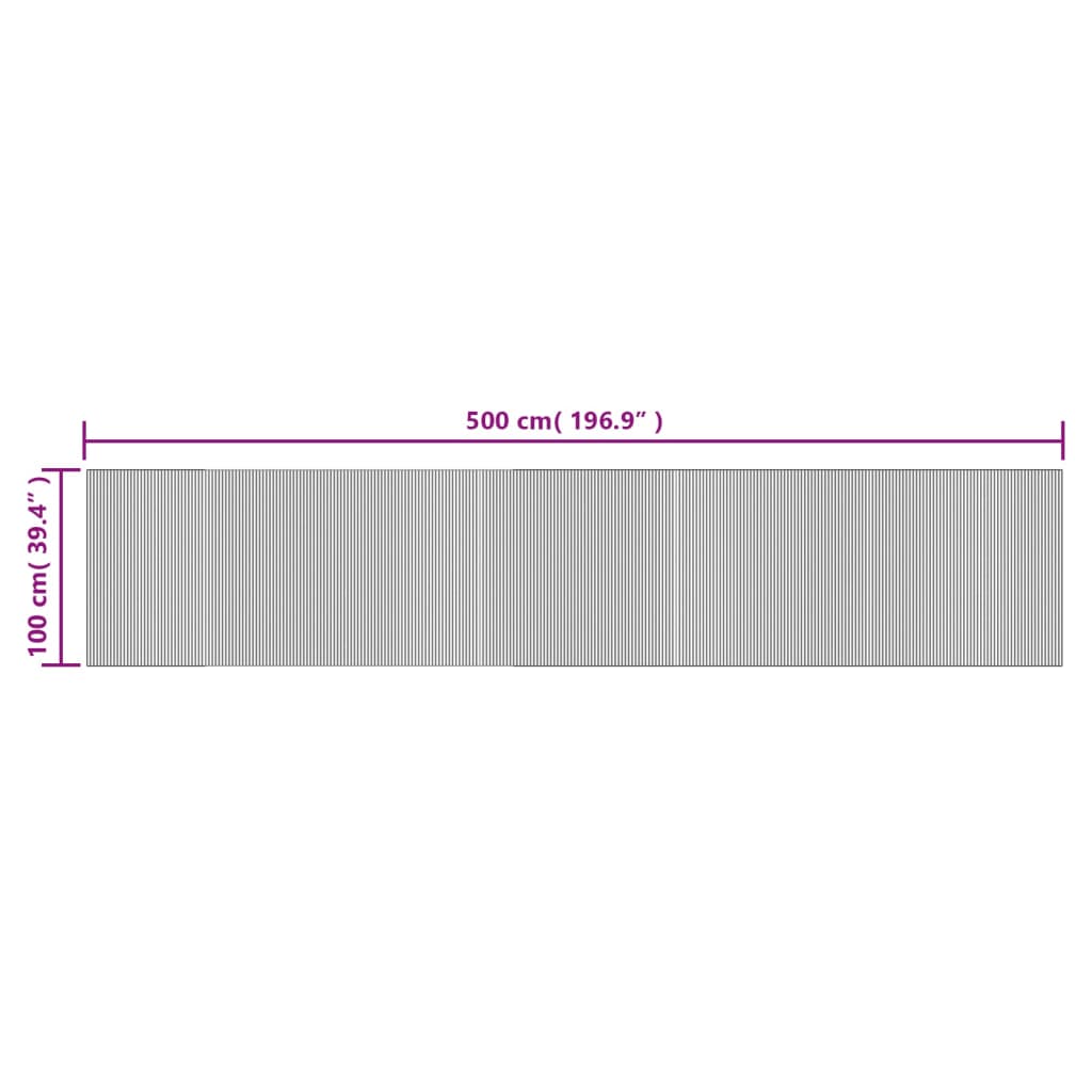 vidaXL Covor dreptunghiular, maro închis, 100x500 cm, bambus