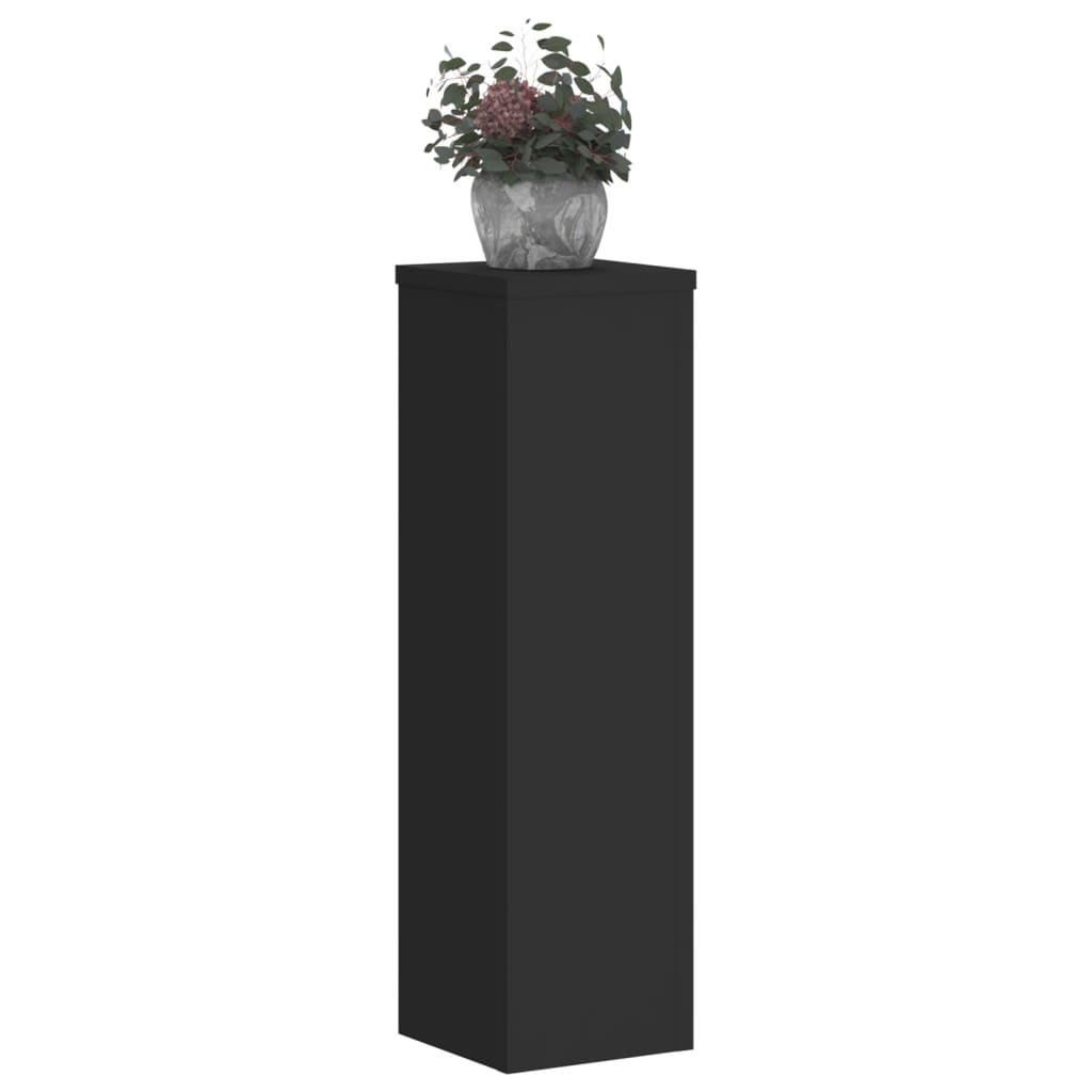 vidaXL Suporturi de plante, 2 buc., negru, 17x17x60 cm, lemn prelucrat