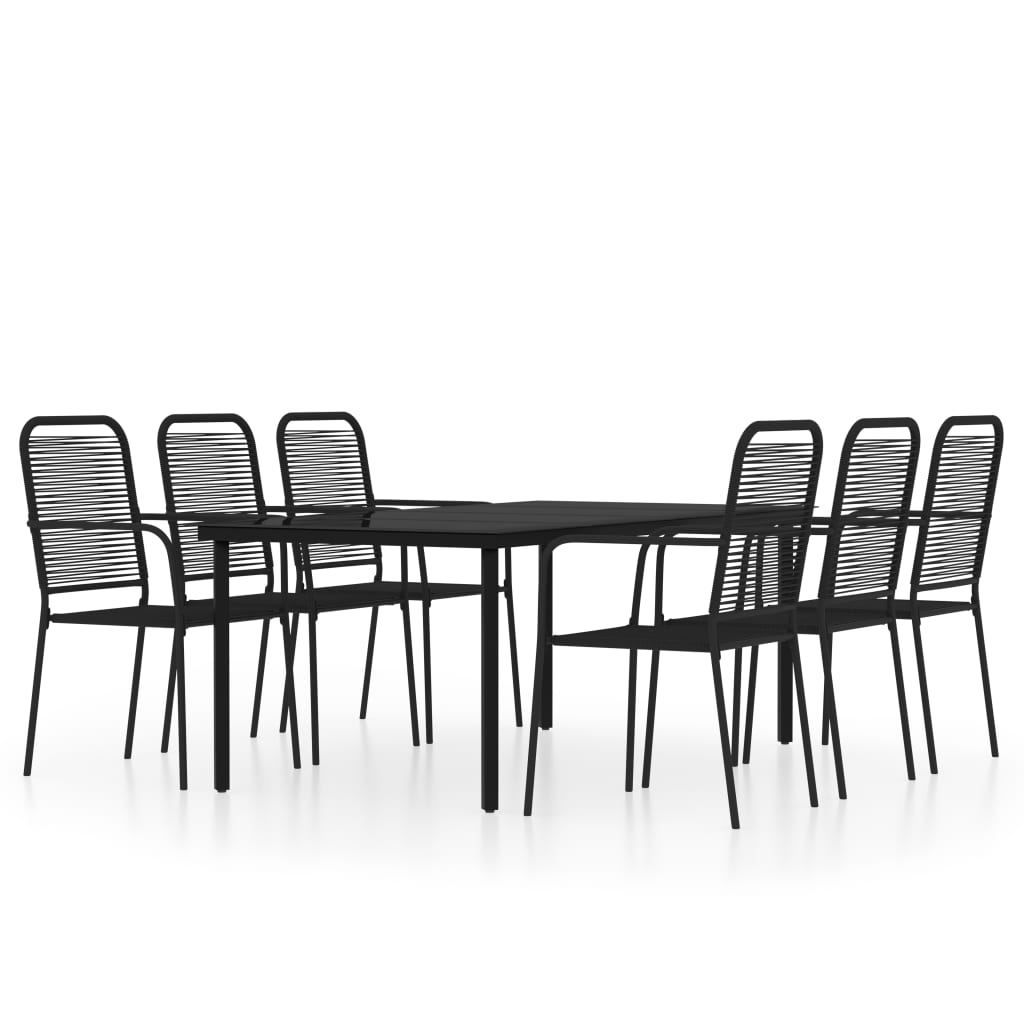 vidaXL Set de mobilier pentru grădină, 7 piese, negru