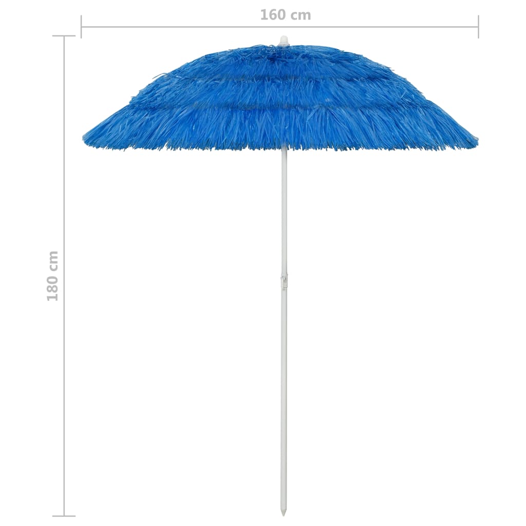 vidaXL Umbrelă de plajă Hawaii, albastru, 180 cm