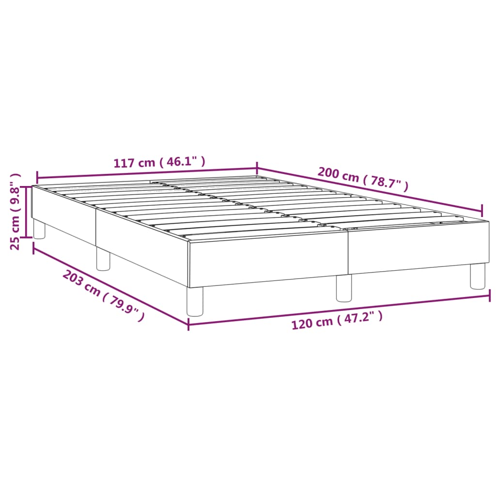 vidaXL Cadru de pat, gri, 120x200 cm, piele ecologică