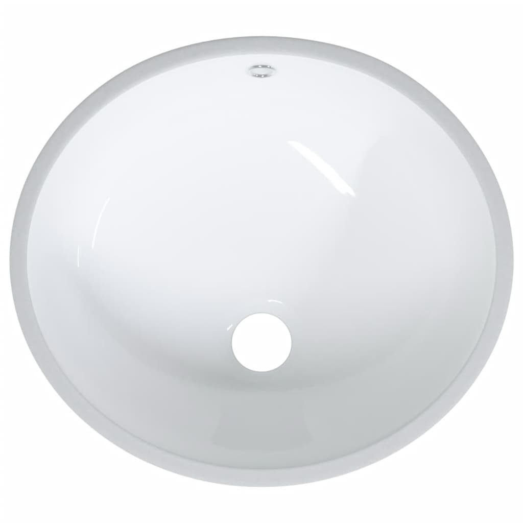 vidaXL Chiuvetă de baie albă 37x31x17,5 cm, ovală, ceramică