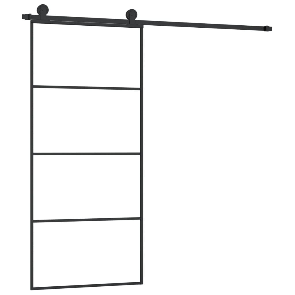 vidaXL Ușă glisantă cu set feronerie, 90x205 cm, sticlă ESG/aluminiu