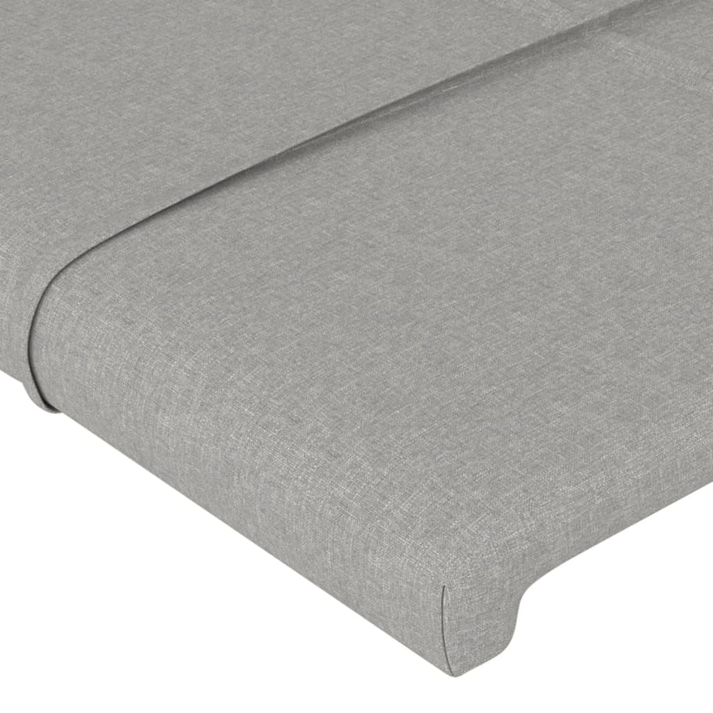 vidaXL Tăblii de pat, 2 buc, gri deschis, 100x5x78/88 cm, textil