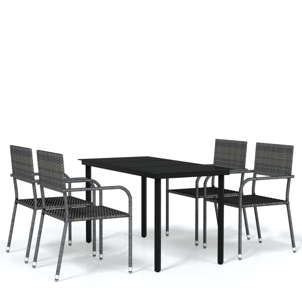 vidaXL Set de mobilier pentru grădină, 5 piese, gri