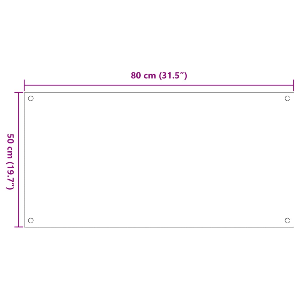 vidaXL Panou antistropi bucătărie 2 buc. transparent 80x50 cm sticlă