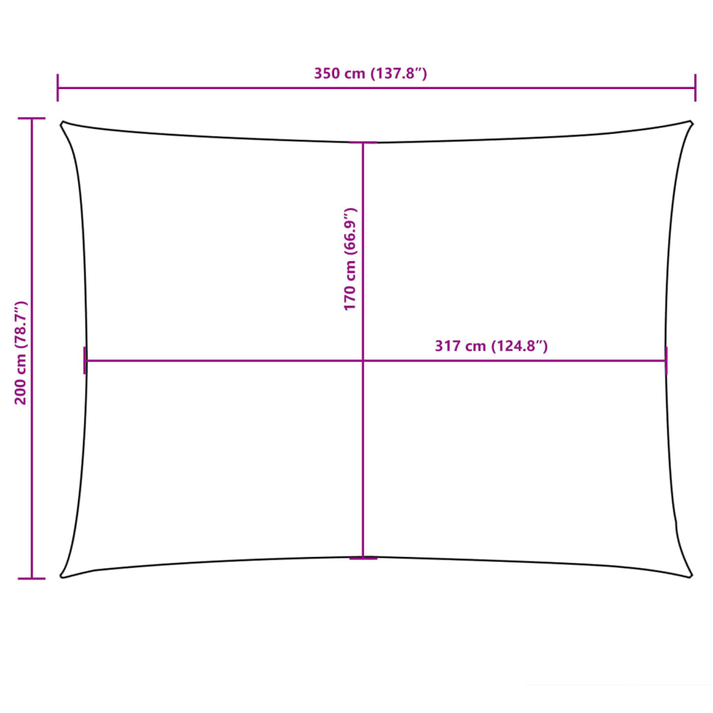 vidaXL Parasolar, maro, 2x3,5 m, țesătură oxford, dreptunghiular