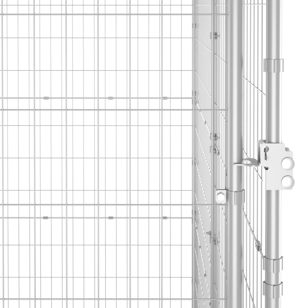 vidaXL Padoc câini de exterior cu acoperiș, 21,78 m², oțel galvanizat