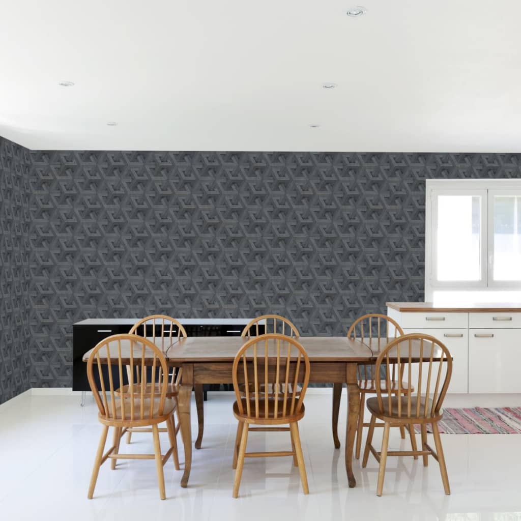 DUTCH WALLCOVERINGS Tapet „Onyx”, antracit și auriu