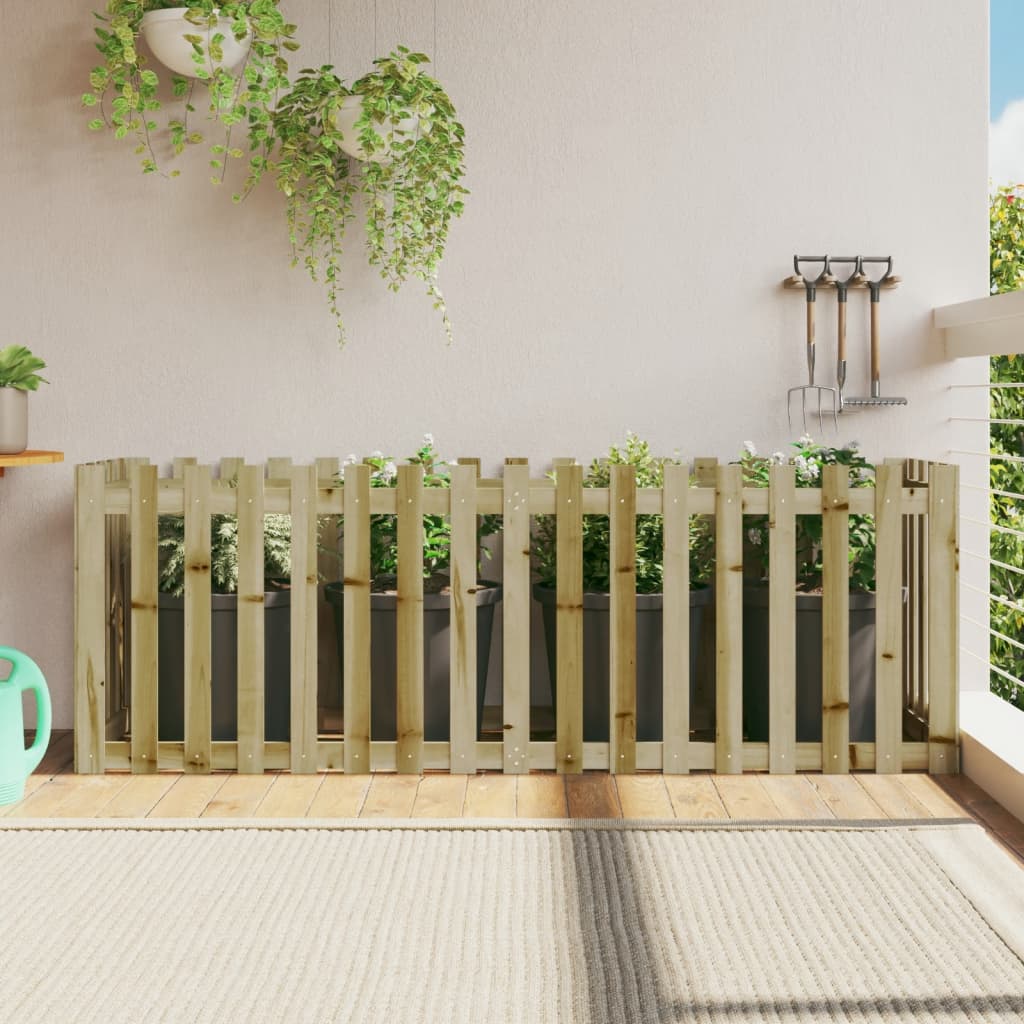 vidaXL Pat înălțat grădină design gard 200x50x70 cm lemn impregnat pin